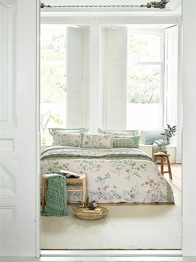 PIP STUDIO | Perkal Bettwäsche KILI FLOWER 70x90cm / 140x200cm Weiss | weiss