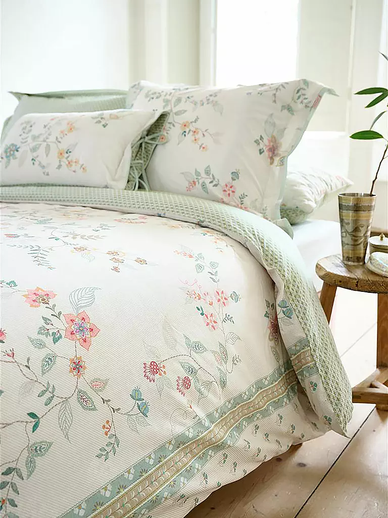 PIP STUDIO | Perkal Bettwäsche KILI FLOWER 70x90cm / 140x200cm Weiss | weiss