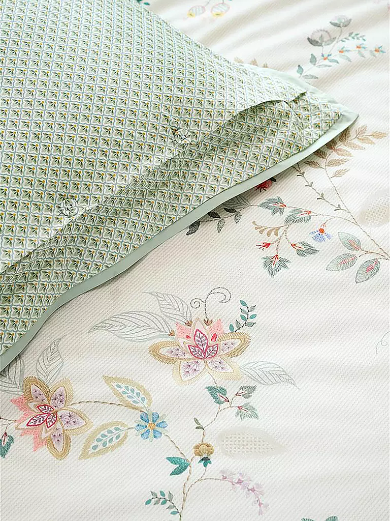 PIP STUDIO | Perkal Bettwäsche KILI FLOWER 70x90cm / 140x200cm Weiss | weiss