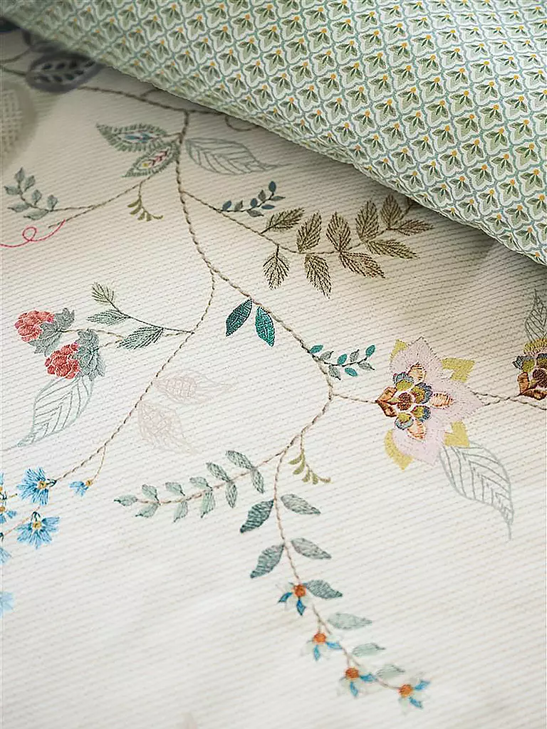 PIP STUDIO | Perkal Bettwäsche KILI FLOWER 70x90cm / 140x200cm Weiss | weiss