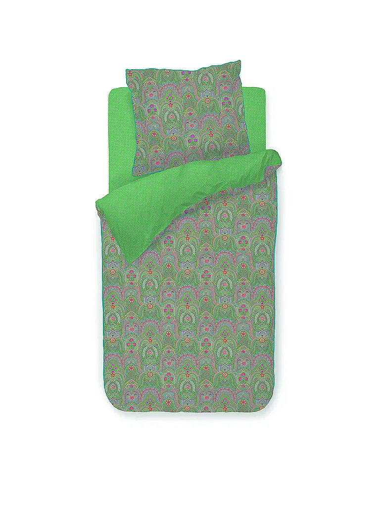 PIP STUDIO | Perkal Bettwäsche LITTLE JABALI 70x90cm/140x200cm | dunkelgrün