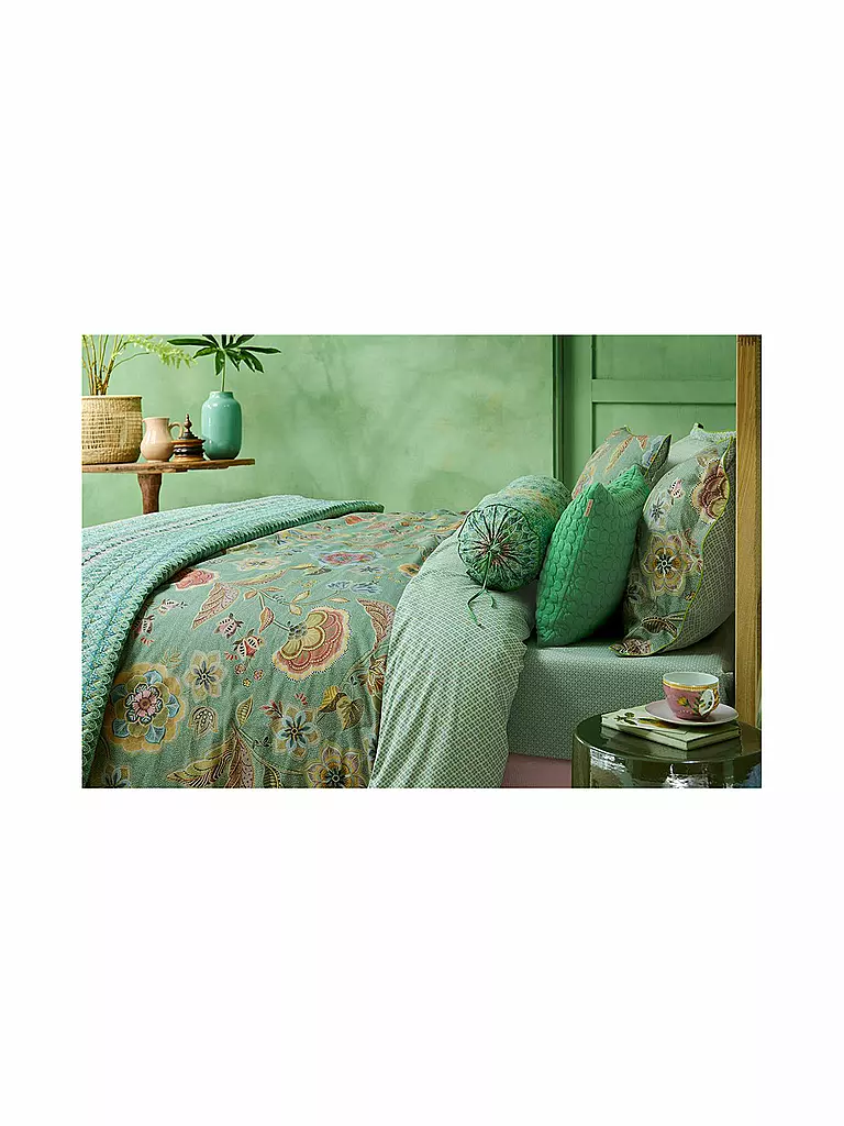 PIP STUDIO | Perkal Bettwäsche MATATA 70x90cm / 140x200cm Gruen | blau