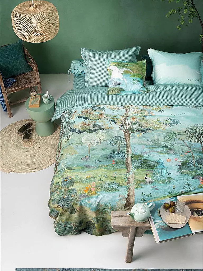 PIP STUDIO | Perkal Bettwäsche PIP Paradise 70x90cm / 140x200cm Green | mint