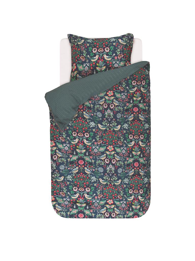 PIP STUDIO | Satin-Bettwäsche "Oh my Darling" 70x90cm / 140x200cm (Dark Blue) | blau