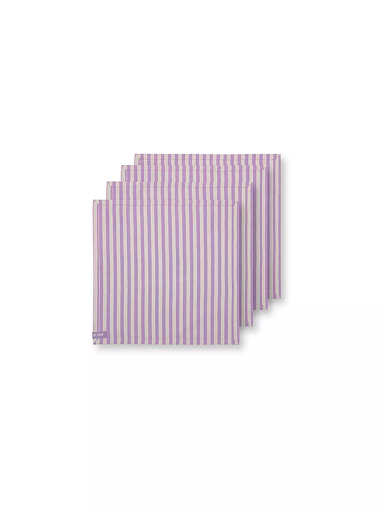 PIP STUDIO | Serviette 4er Set LILY & LOTUS 40x40cm Stripes Lilac | lila