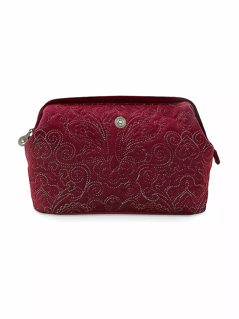 PIP STUDIO | Toilettetasche  VELVET QUILTED DAYS XL 30x20x13cm red | dunkelrot