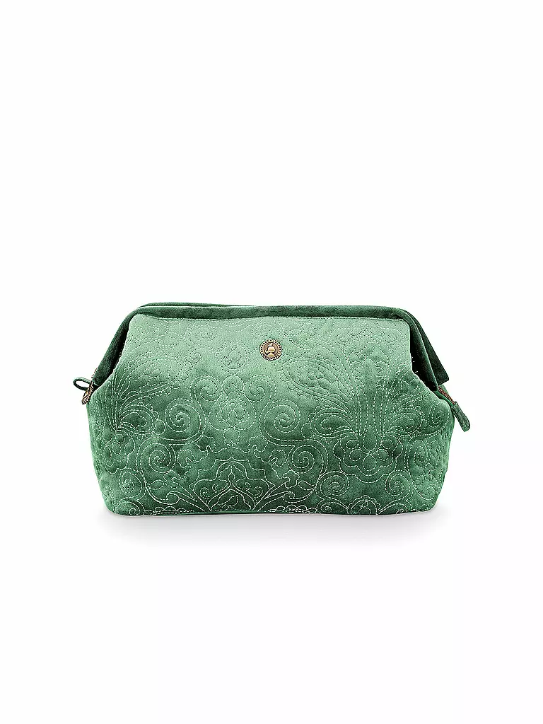 PIP STUDIO | Toilettetasche Velvet Quilted L 30x27cm  | petrol