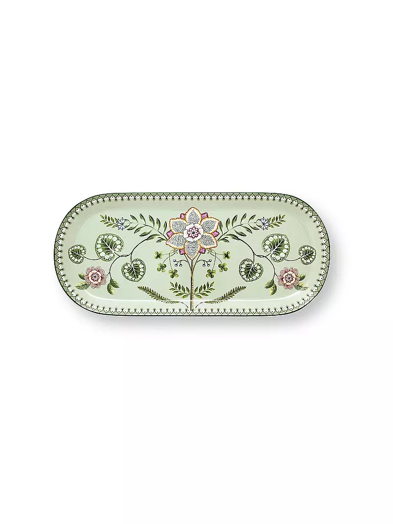 PIP STUDIO | Tortenplatte  LILY & LOTUS 33x15,5cm Light Green | hellgrün