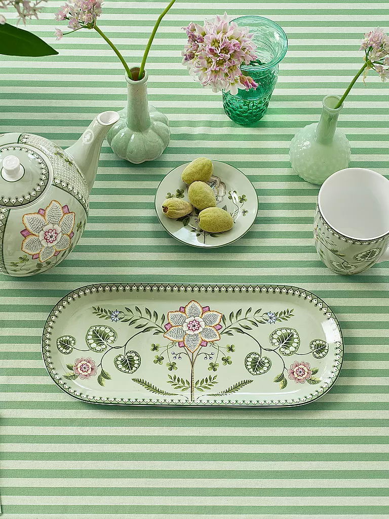 PIP STUDIO | Tortenplatte  LILY & LOTUS 33x15,5cm Light Green | hellgrün