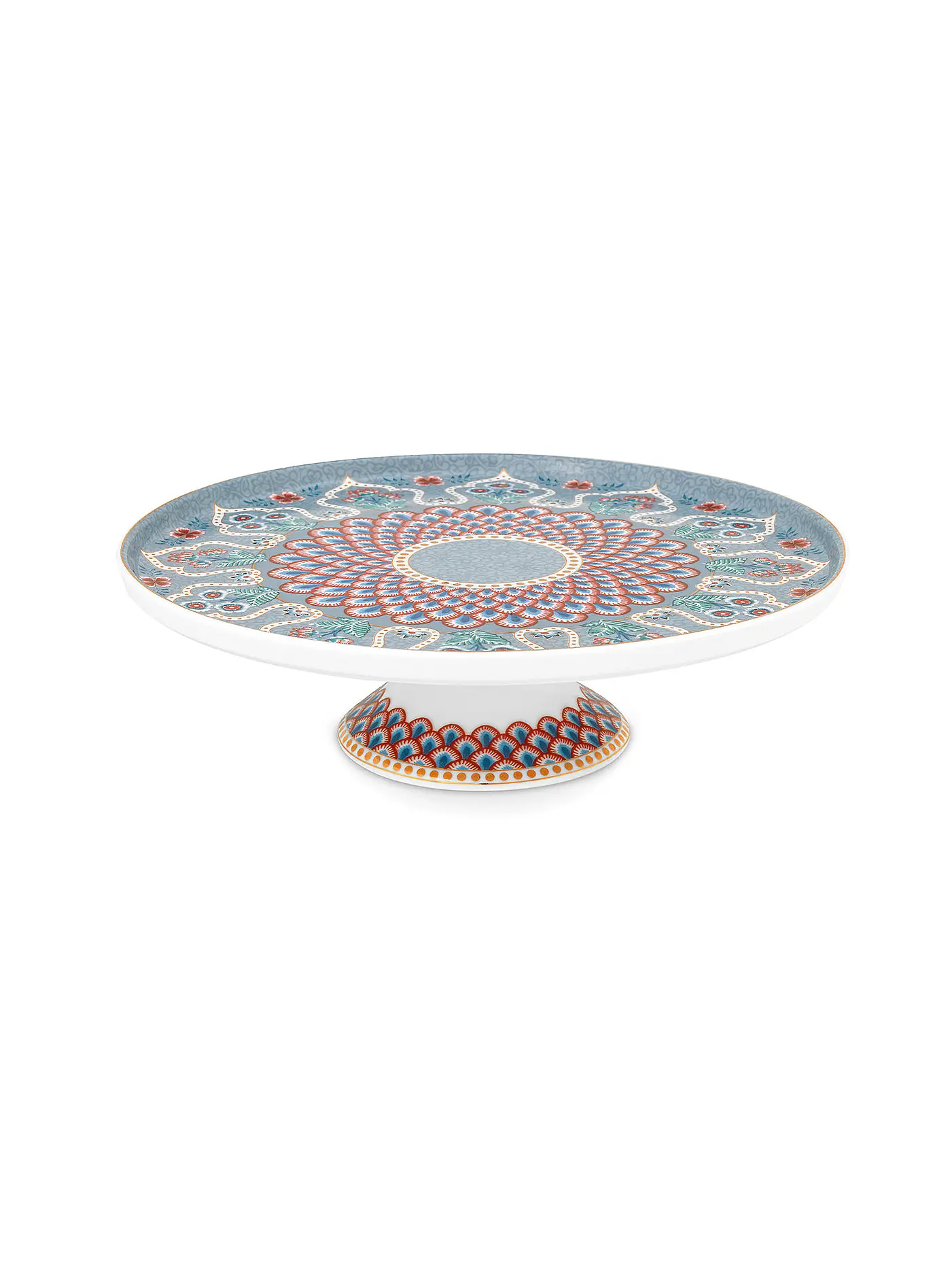 PIP STUDIO | Tortenplatte mit Fuss Mini 21cm FLOWER FESTIVAL Light Blue | hellblau