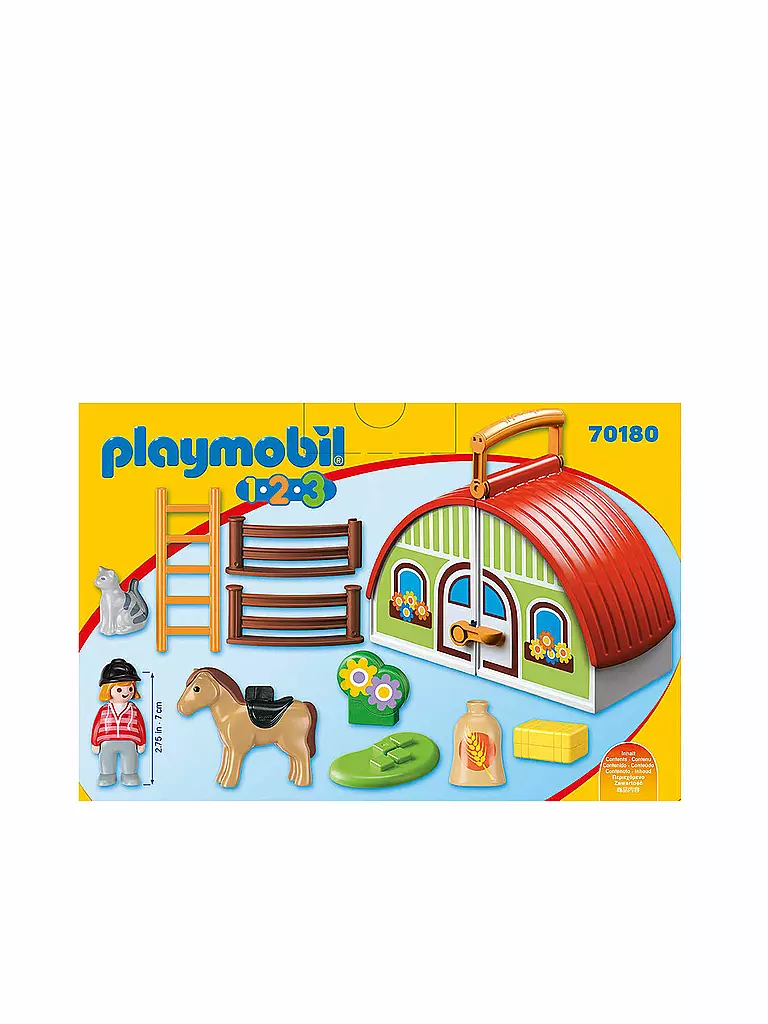 PLAYMOBIL | 1,2,3  - Mein Mitnehm Bauernhof 70180 | gelb