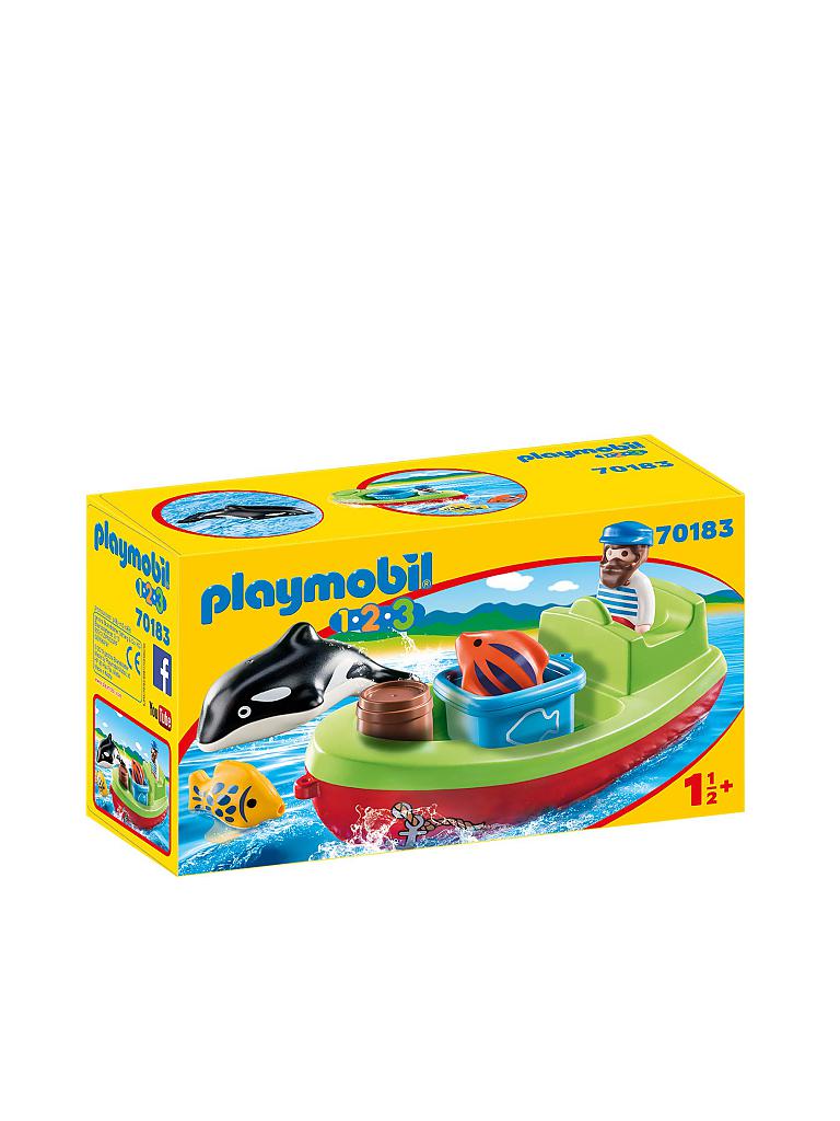 PLAYMOBIL | 1,2,3  - Seemann mit Fischerboot 70183 | gelb