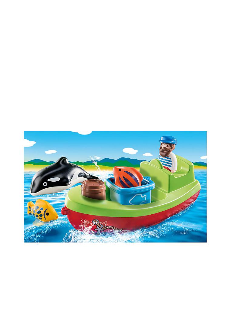 PLAYMOBIL | 1,2,3  - Seemann mit Fischerboot 70183 | gelb