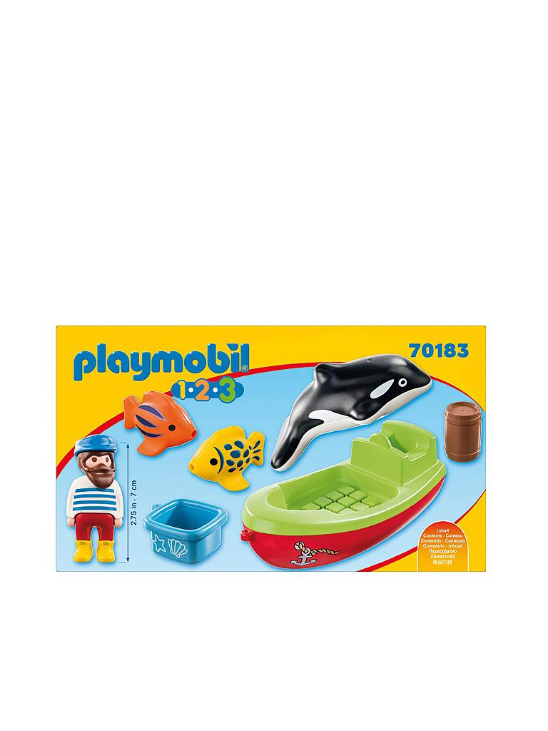 PLAYMOBIL | 1,2,3  - Seemann mit Fischerboot 70183 | gelb
