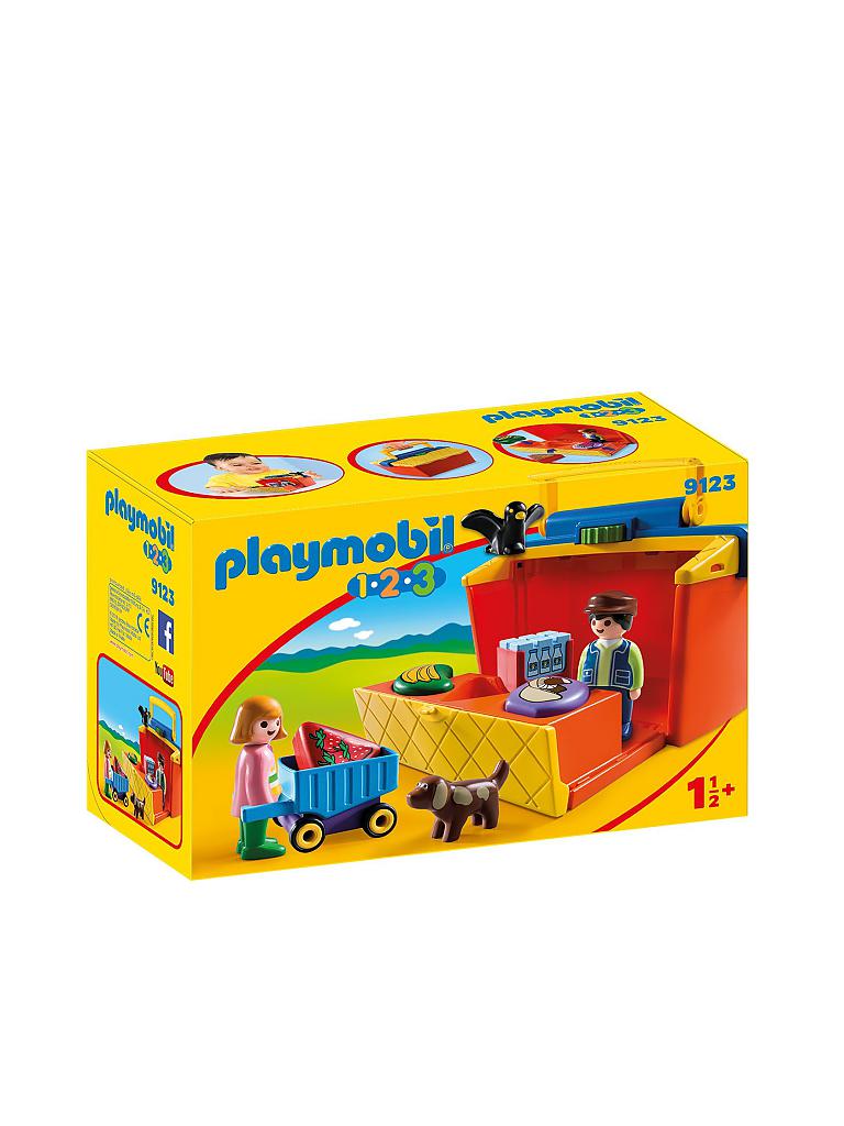 PLAYMOBIL | 1,2,3 Mein Marktstand zum Mitnehmen 9123 | transparent