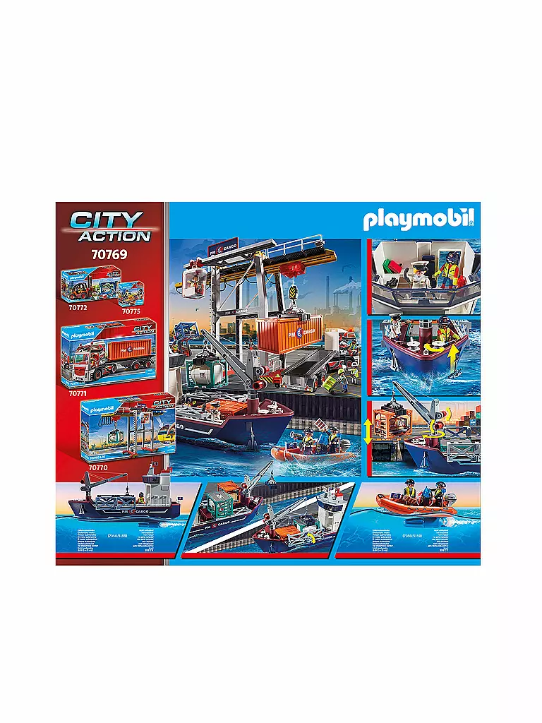 PLAYMOBIL | Cargo - Großes Containerschiff mit Zollboot 70769 | keine Farbe