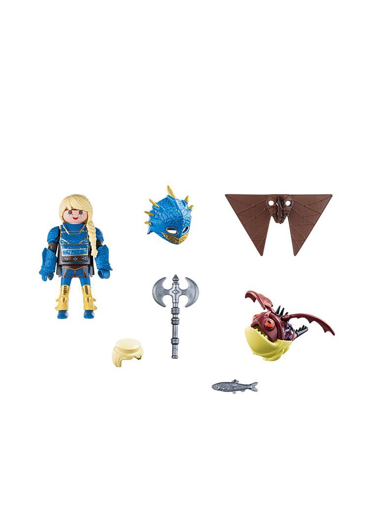 PLAYMOBIL | Dragons - Astrid mit Fluganzug und Hobgobbler 70041 | blau