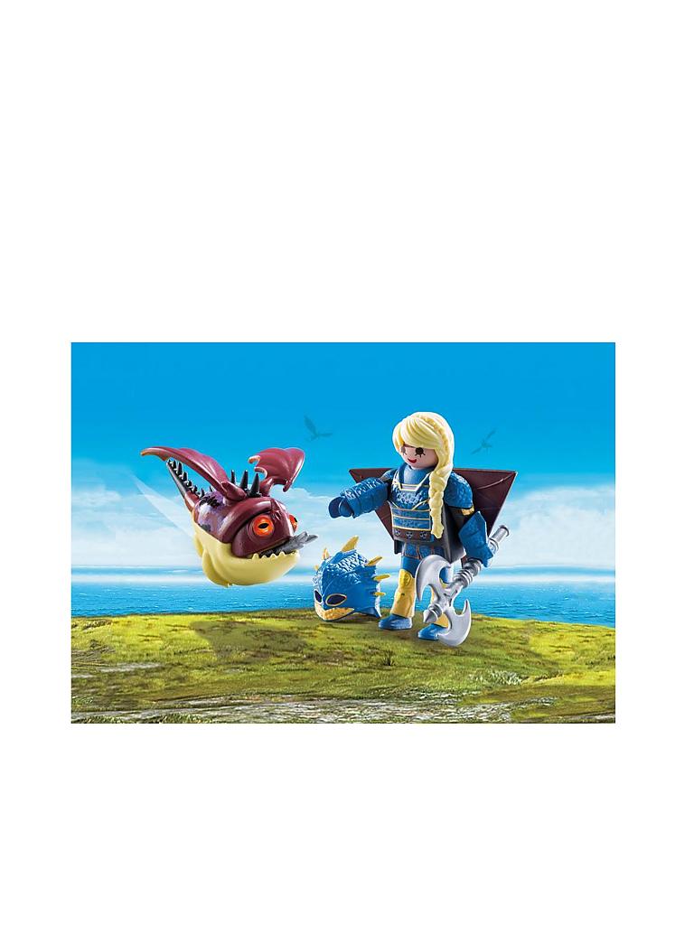 PLAYMOBIL | Dragons - Astrid mit Fluganzug und Hobgobbler 70041 | blau