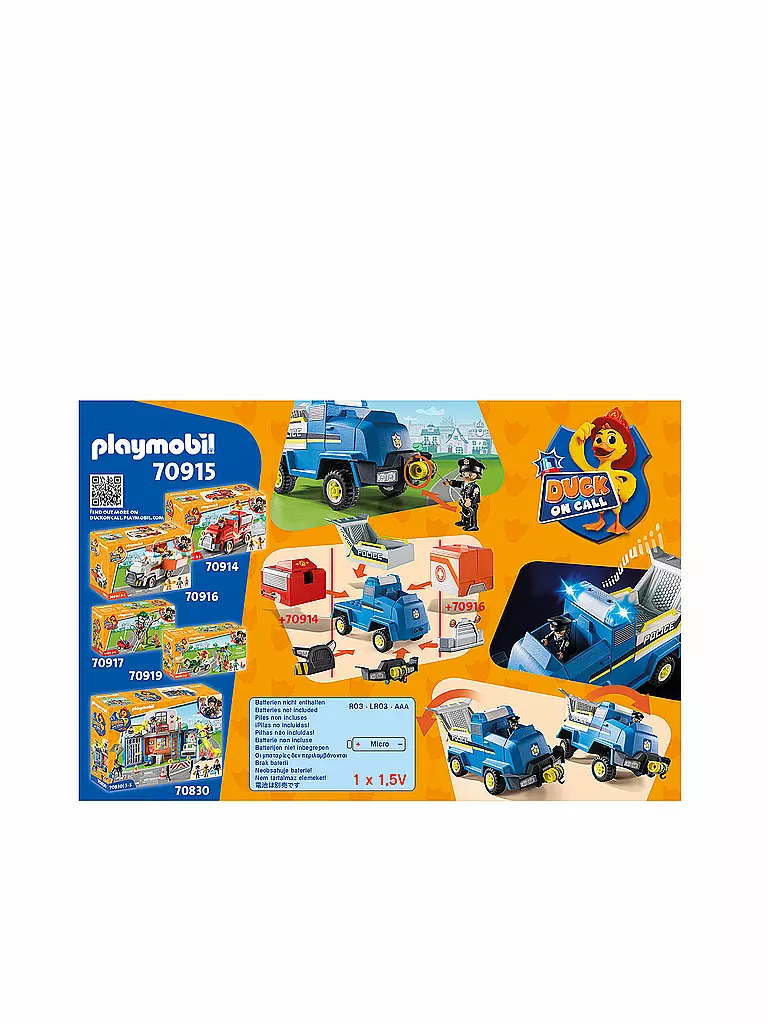 PLAYMOBIL | DUCK ON CALL - Polizei Einsatzfahrzeug 70915 | keine Farbe