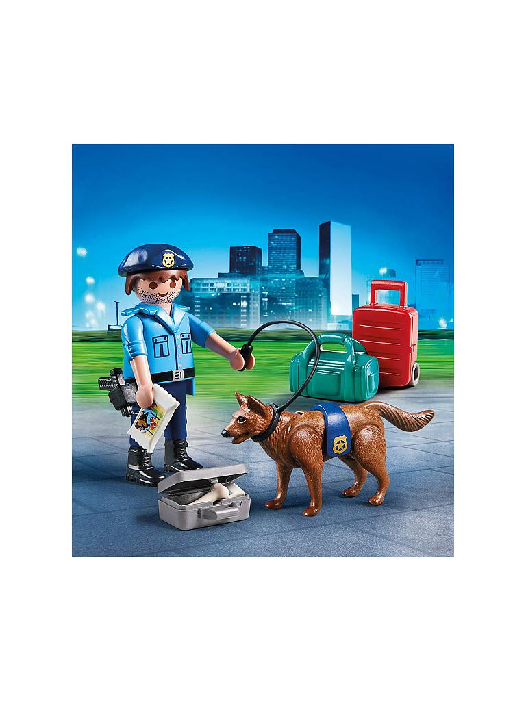 PLAYMOBIL | Osterei - Polizist mit Spürhund 70085 | blau