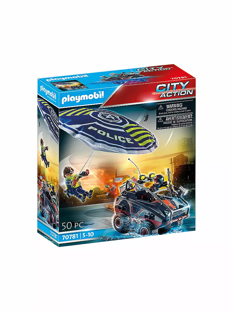 PLAYMOBIL | Polizei-Fallschirm: Verfolgung des Amphibien-Fahrzeugs 70781 | keine Farbe
