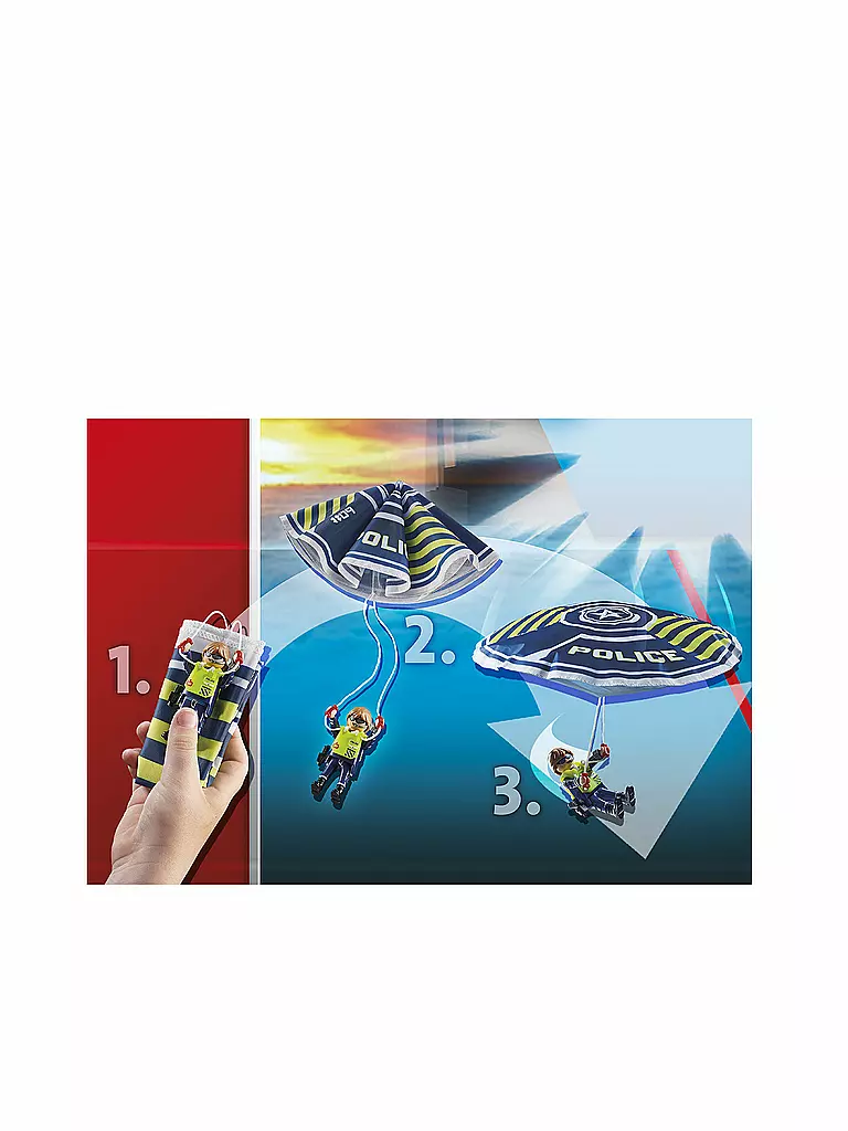 PLAYMOBIL | Polizei-Fallschirm: Verfolgung des Amphibien-Fahrzeugs 70781 | keine Farbe