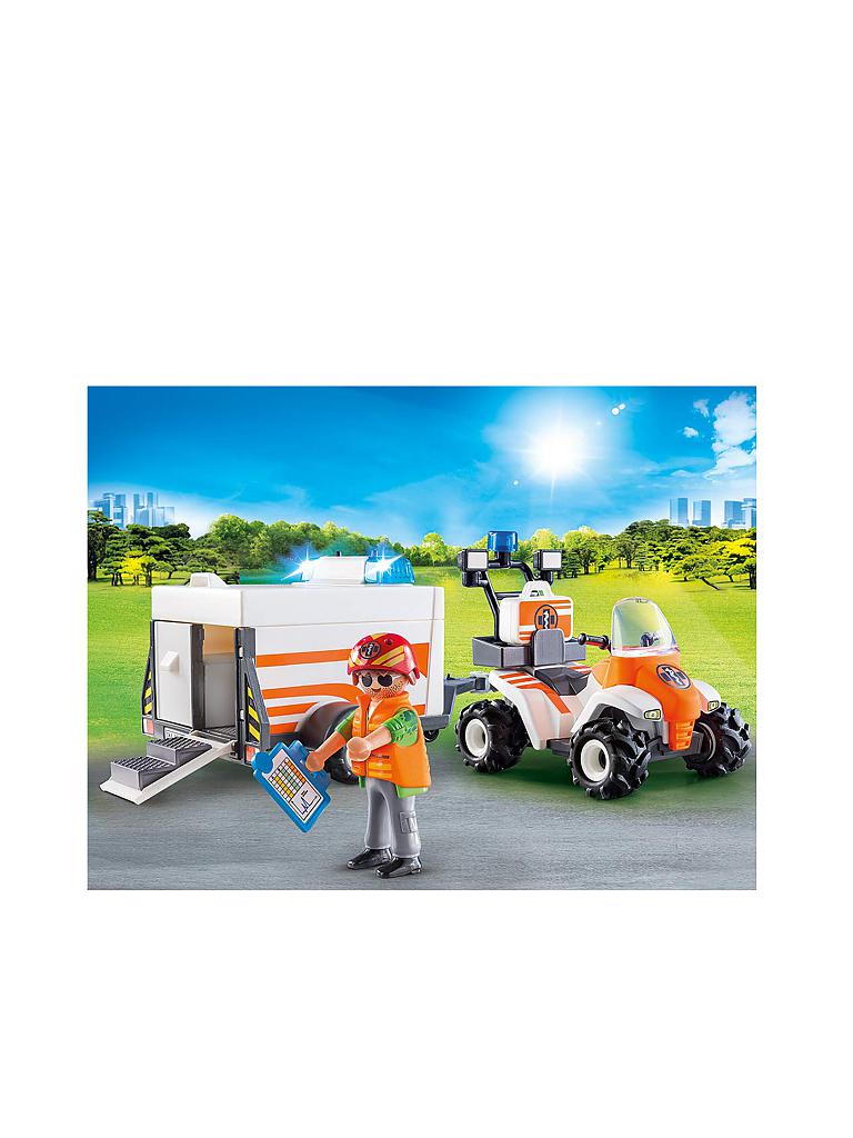 PLAYMOBIL | Quad mit Rettungsanhänger 70053 | blau