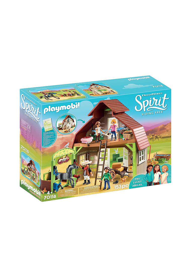 PLAYMOBIL | Stall mit Lucky - Pru und Abigail 70118 | blau