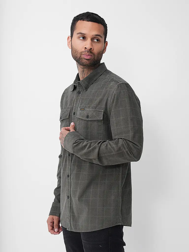 PME LEGEND | Cordhemd Regular Fit  | Grau