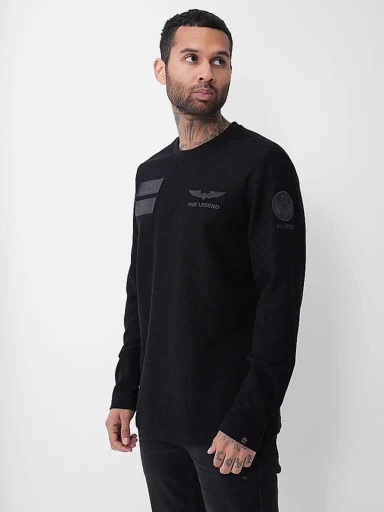 PME LEGEND | Langarmshirt  | Schwarz