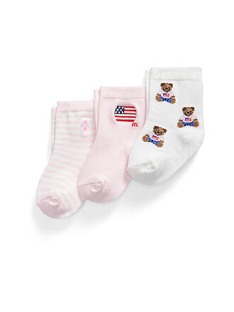 POLO RALPH LAUREN | Baby Socken 3er Pkg. white pink