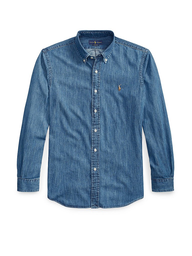 POLO RALPH LAUREN Hemd Custom Fit blau | XXL