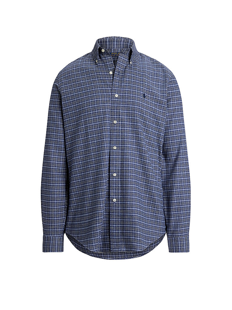 POLO Flanellhemd Regular Fit dunkelblau M herren