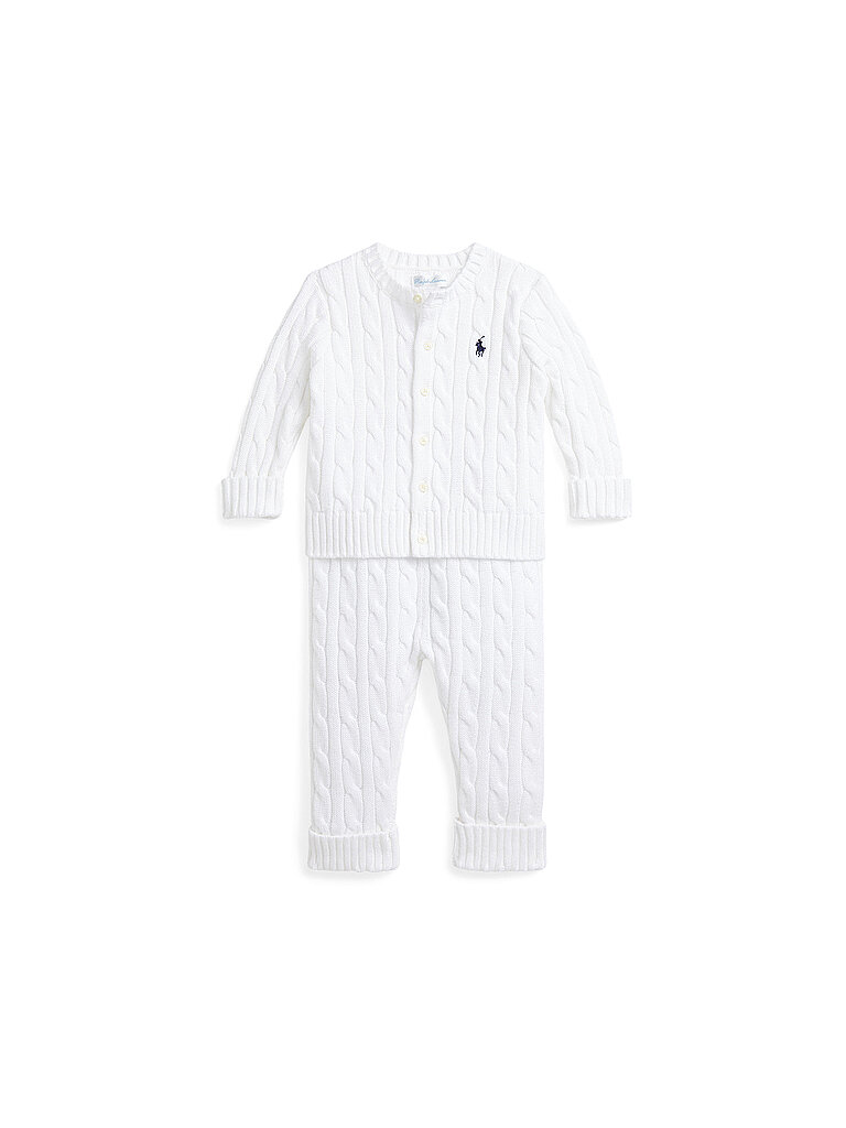 POLO RALPH LAUREN Baby Set 2-tlg Cardigan und Hose weiss