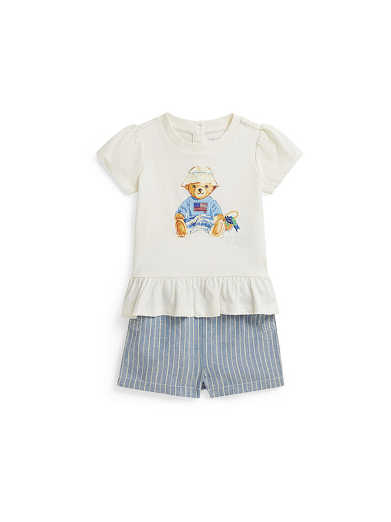POLO RALPH LAUREN Baby Set 2-teilig T-Shirt und Shorts creme | 74