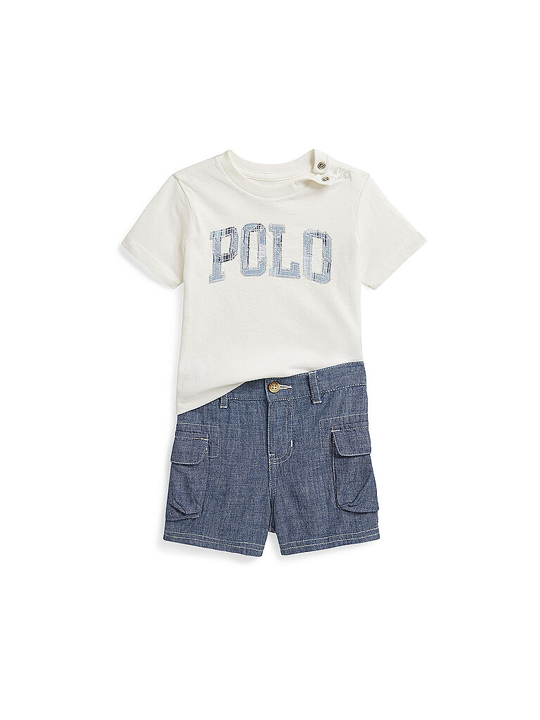 POLO RALPH LAUREN Baby Set 2-teilig T-Shirt mit Shorts creme | 62