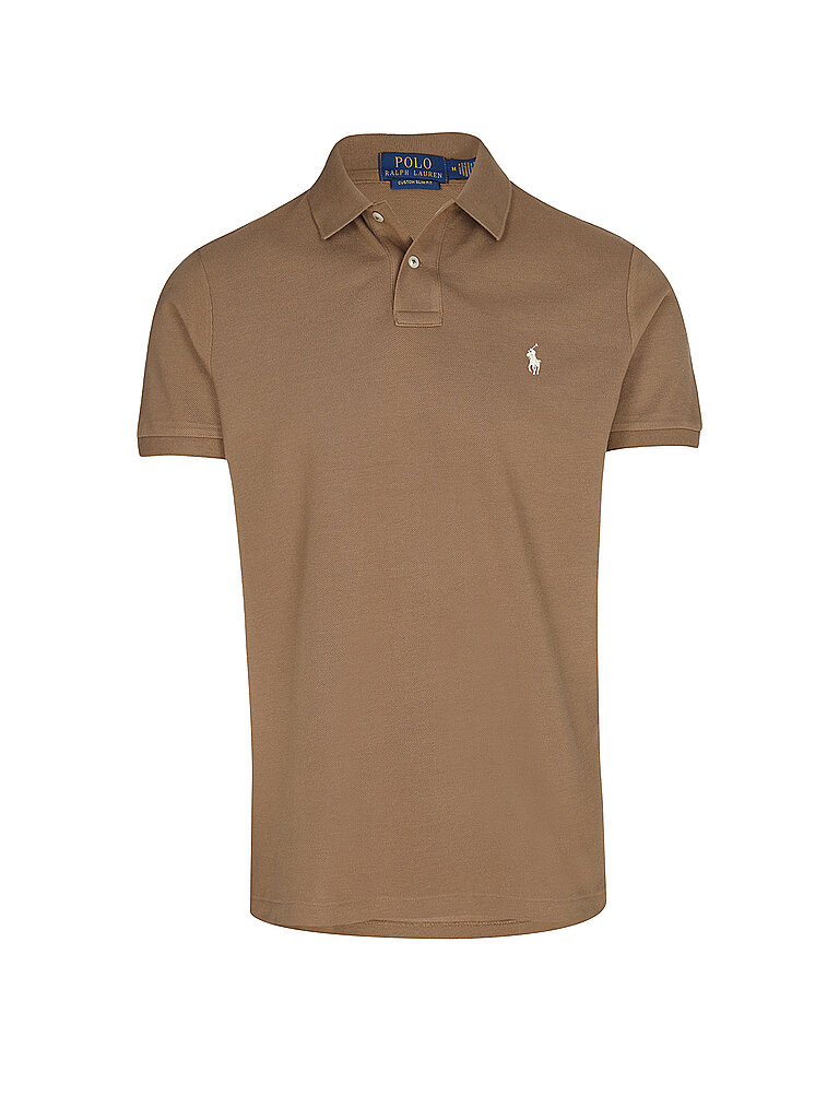 POLO Poloshirt Custom Slim Fit braun L herren