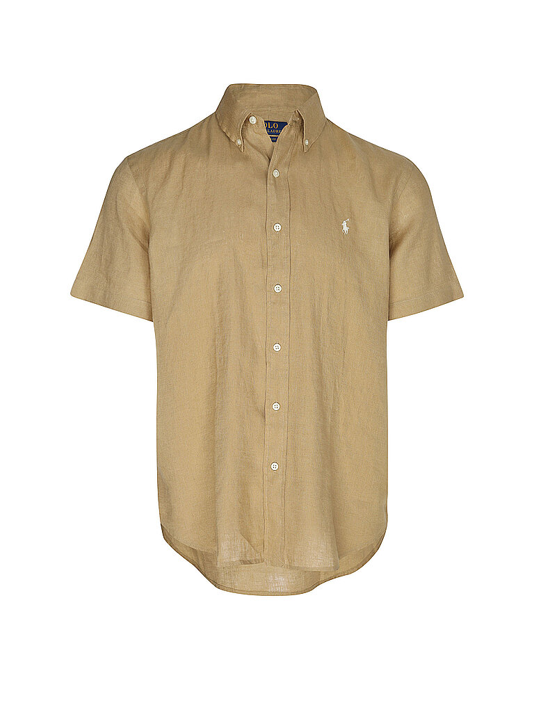 POLO Leinenhemd hellbraun S herren