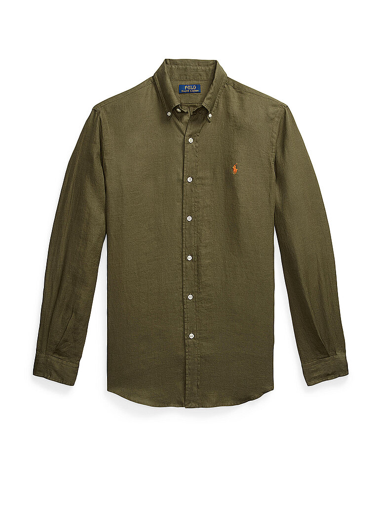 POLO RALPH LAUREN Leinenhemd Custom Fit olive | M