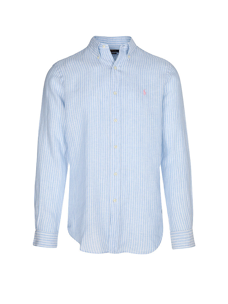 POLO Leinenhemd Custom Fit hellblau XL herren