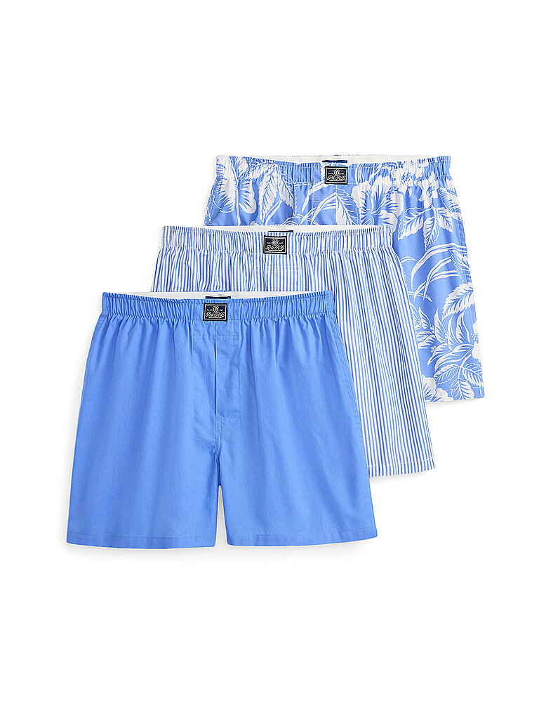 POLO RALPH LAUREN Boxershorts 3er Pkg. blue / stripe / floral blau | S