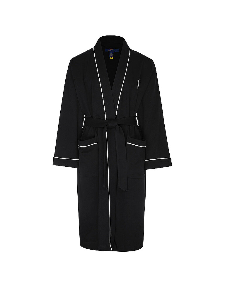 POLO RALPH LAUREN Bademantel Robe schwarz | S/M