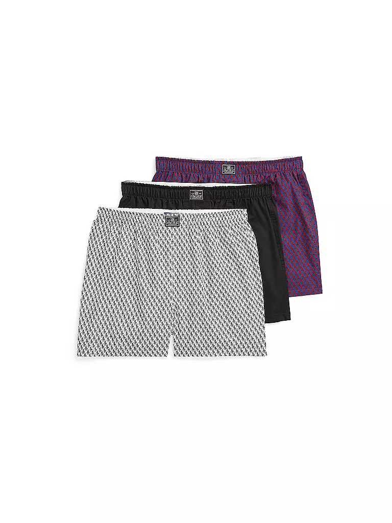 POLO RALPH LAUREN | Boxershorts 3-er Pkg wht tile ryl tile black | Weiss