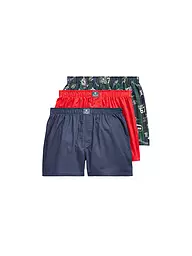 POLO RALPH LAUREN | Boxershorts 3er Pkg. blau rot gemustert | Dunkelblau