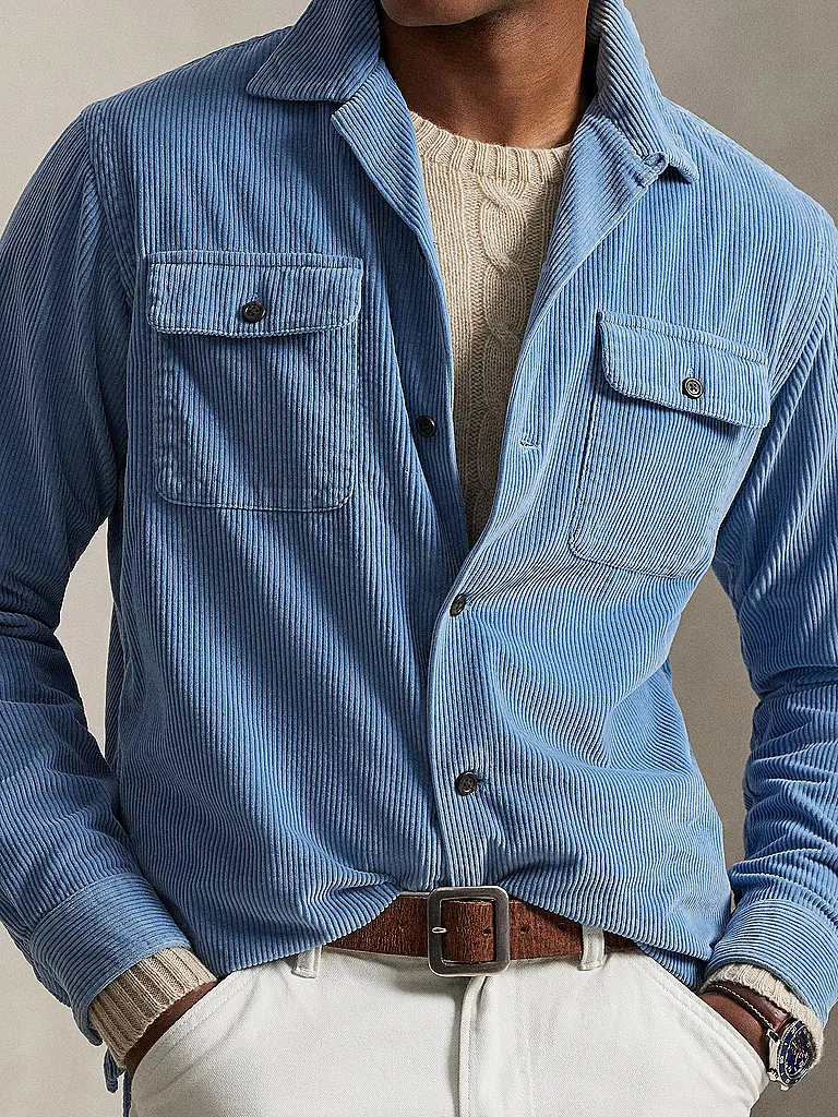 POLO RALPH LAUREN | Cord Overshirt  | Hellblau