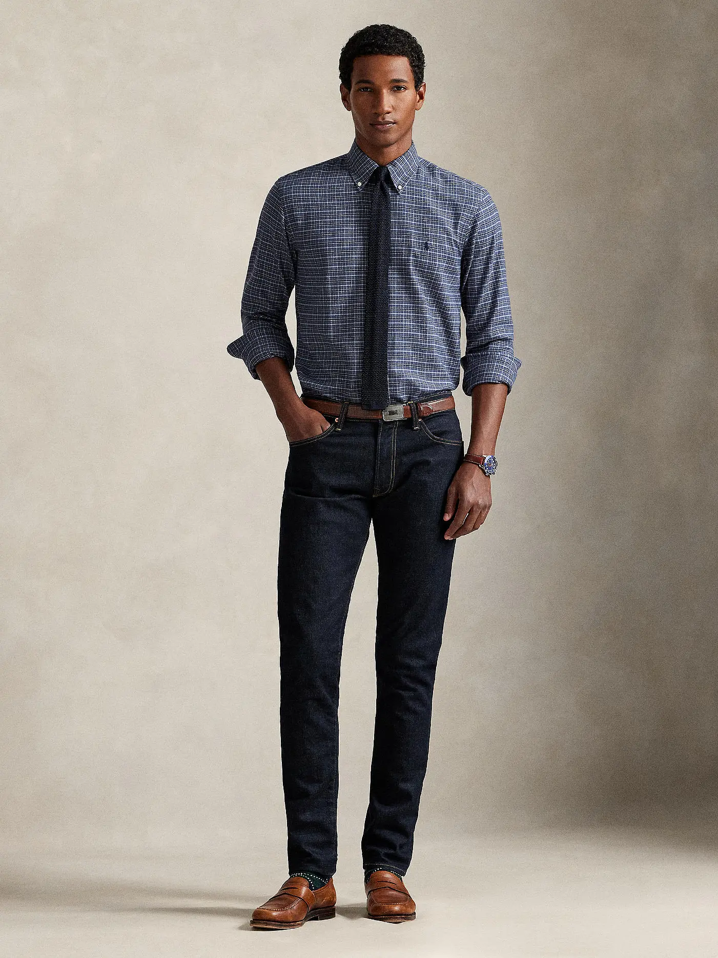 POLO RALPH LAUREN | Flanellhemd Regular Fit  | dunkelblau