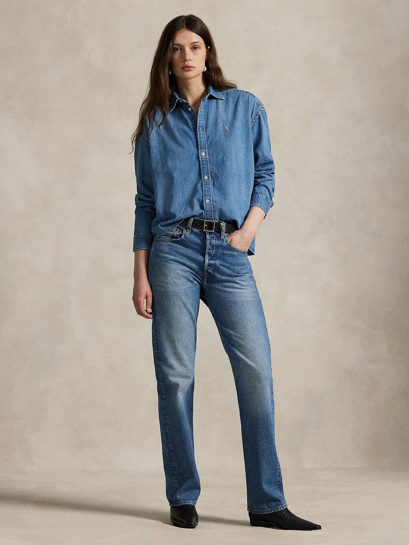 POLO RALPH LAUREN | Jeansbluse  | blau