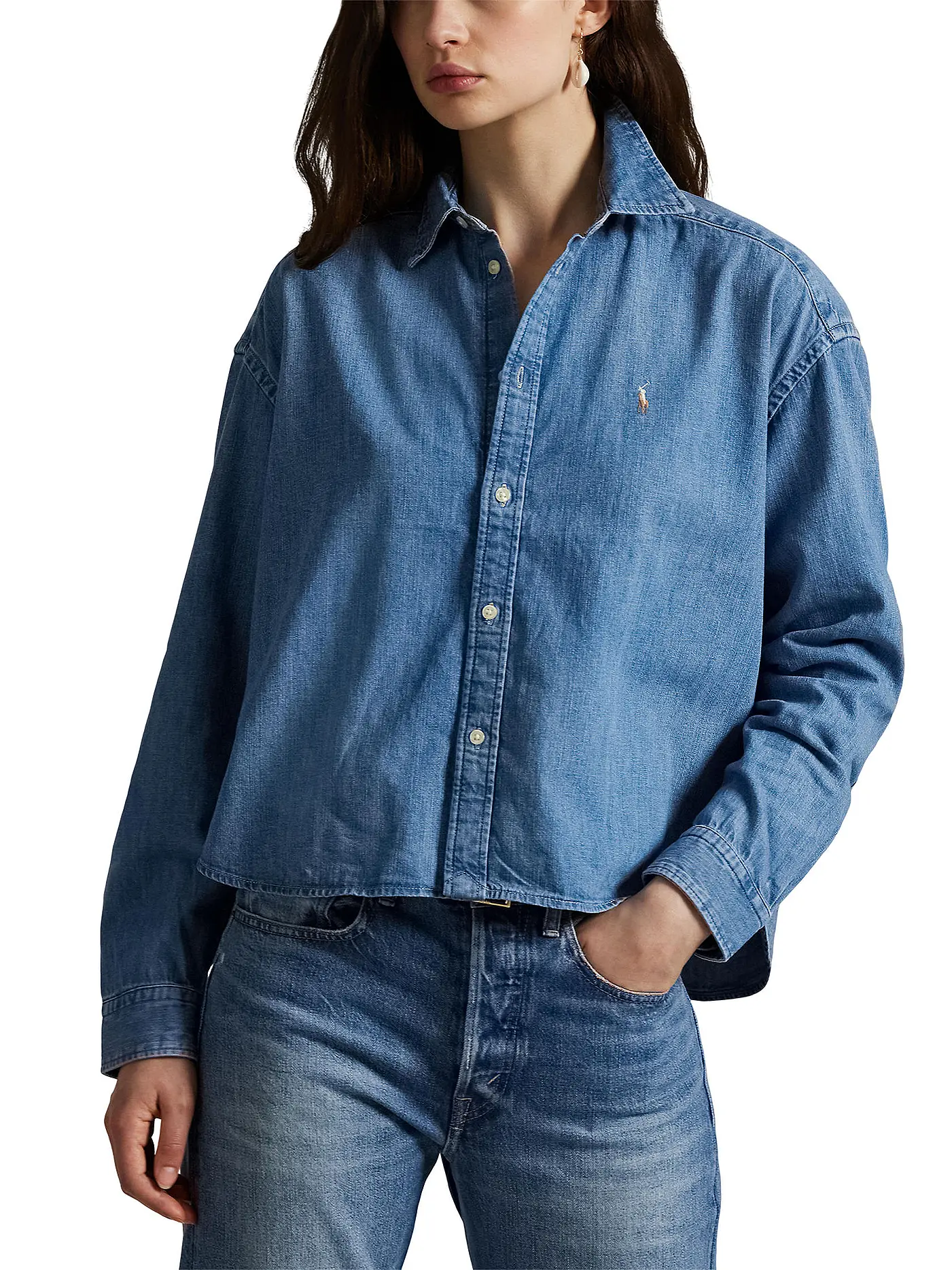 POLO RALPH LAUREN | Jeansbluse  | blau