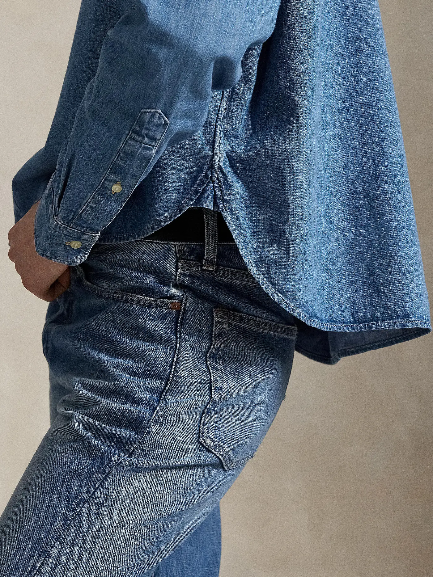 POLO RALPH LAUREN | Jeansbluse  | blau
