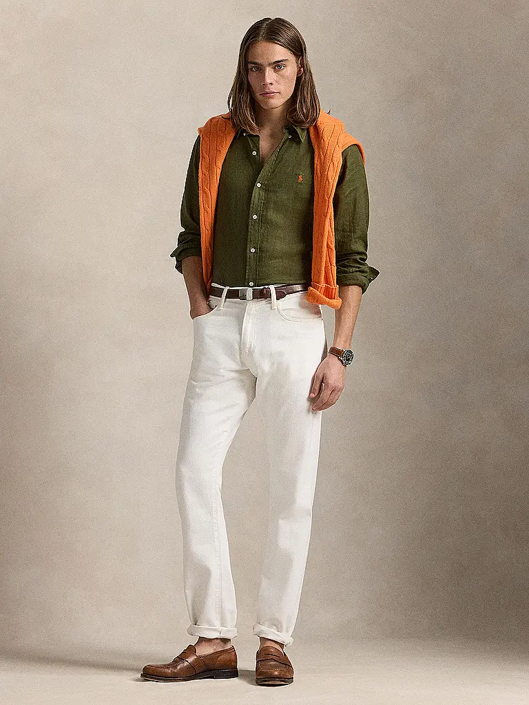 POLO RALPH LAUREN | Leinenhemd Custom Fit | Olive
